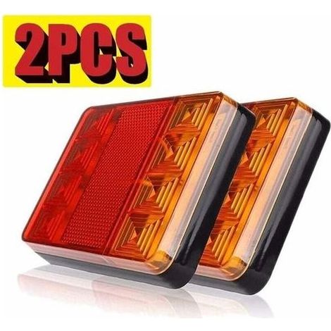 Feux arrière LED 12 V étanches IP65 pour remorque, camion ou bateau – 20 diodes haute luminosité, installation rapide (1/4)