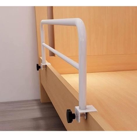 Barrière de lit (blanche) - Dimensions non spécifiées - 86 x 30 cm - Acier au carbone - Sécurité pour les personnes âgées et handicapées (1/4)