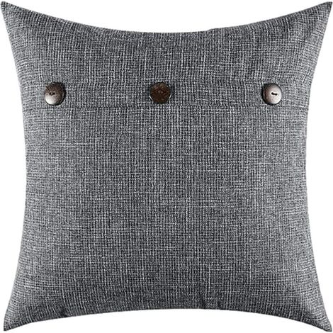 Housse de coussin, garnissage coussin 45x45 cm - gris - polyester (1/4)