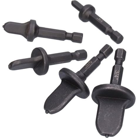 5-teiliges Rohraufweiter-Set mit Sechskantgriff, Rohrverpressspitzen, Kupferrohr-Verlängerungsvorrichtung und Kabelkanalbohrer. (1/4)