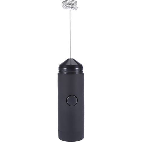 Fouet à œufs électrique noir en acier inoxydable, batteur à main pour lait et café, mousseur portable, outil de cuisine (1/5)