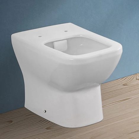 Wc filomuro senza brida in ceramica scarico universale Square (1/5)