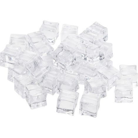 Faux Glacons Transparents (Lot de 100) - Glacon Reutilisable en Plastique Acrylique de 19 mm - Maison, Mariage, Remplissage de Vase, Centre de Table, Accessoires de Photographie et Cuisine (1/5)