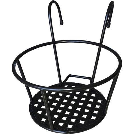 Pot de Fleurs à Suspendre avec Support géométrique en Fer Noir 18 x 16,5 x 22 cm (1/4)