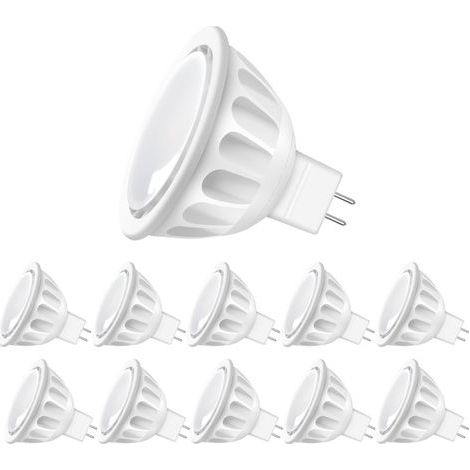 MR16 Ampoule LED Lampe Bulb, GU5.3 5W Equivalent 50W Ampoule Halogène Blanc Chaud 2700K 450LM AC/DC 12V Non-dim [Classe énergétique F] (1/5)