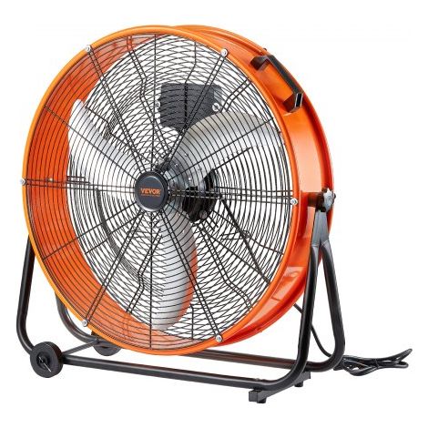 Trommelventilator, Bodenventilator, Industrieventilator, 3 Gang, 8600 CFM, 360° verstellbare Neigung, 0-2-Stunden-Timer, Standventilator, Windmaschine für Lager, Werkstatt, Fabrik, Keller (1/5)