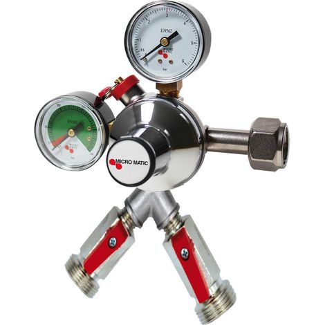 Druckminderer, Druckregler, Druckreduzierventil - CO2, Premium Micro Matic, 2-leitig (1/2)