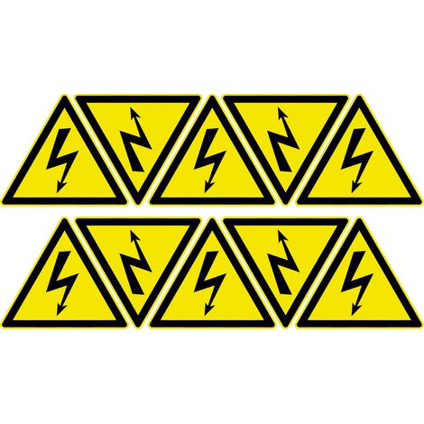 Warnschild Achtung Hochspannung Folie selbstklebend     10 St.