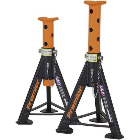 Sealey Premier Axle Stands (Pair) 6 Tonne Capacity per Stand - Orange AS6O