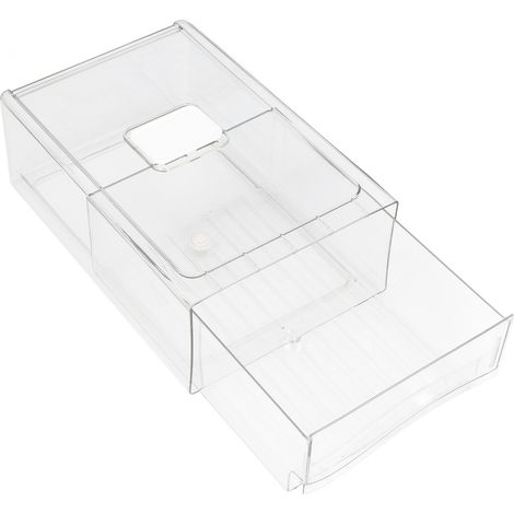 Bacs de rangement transparents de qualité alimentaire pour réfrigérateur, empilables et classeurs, type tiroir de rangement. (1/5)