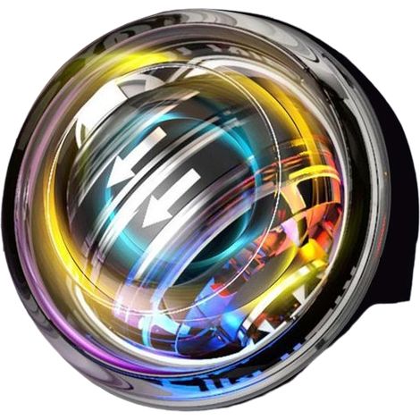 Palla da polso, dispositivo autoavviante per rafforzare la presa, gadget antistress, attrezzo per il fitness del braccio basato sulla gravità e sul giroscopio, in nero platino (1/3)