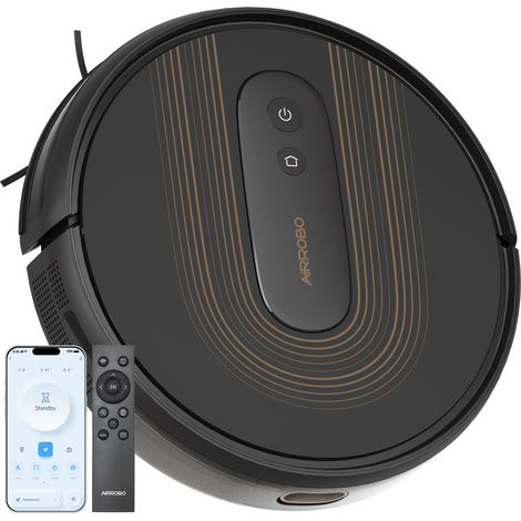 Airrobo – Aspirateur robot G50 spécial poils d'animaux – Aspiration 2800Pa – Autonomie 120min – Recharge automatique – Collecteur 600ml – Silencieux 65db