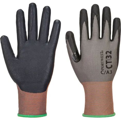Gant Ct Anti Coupure C Mousse Nitrile C18 - Taille Xxxl - Gris/noir - Portwest