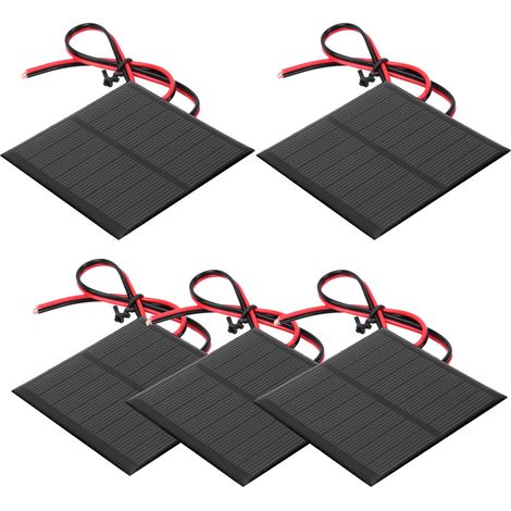 Panneau solaire miniature à 5 cellules, module de batterie en résine époxy au silicium polycristallin avec câble de 30 cm, 4 V CC, 160 mA (1/5)