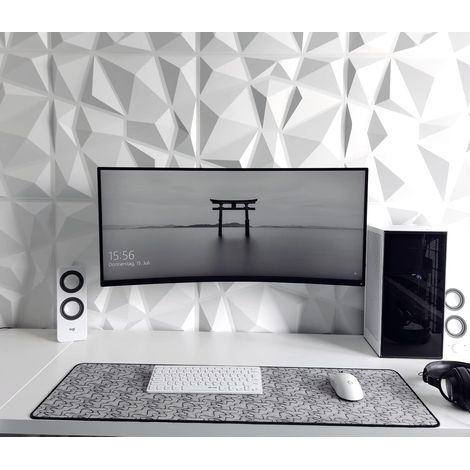 Lot de 6 panneaux muraux 3D en PVC texturé avec losanges blancs pour salle de jeux, salon, chambre, buanderie, cuisine, photographie 30 x 30 cm (1/5)