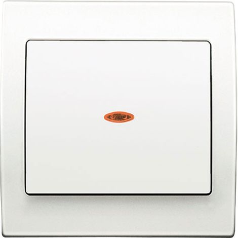 Va et Vient Lumineux Blanc Delta Iris + Plaque basic Blanc