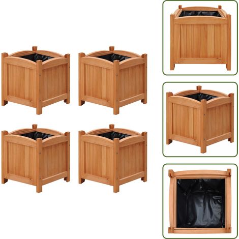 Lits surélevés 4 pcs 30 x 30 x 30 cm - Jardiniere Surélevée - Pots De Fleurs En Bois - Bacs De Plantation - Décoration Jardin - Mobilier Extérieur (1/5)