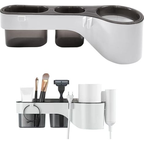 Support mural pour sèche-cheveux avec rangement de câble, ABS pour salle de bain, porte-fer à lisser et boucleur