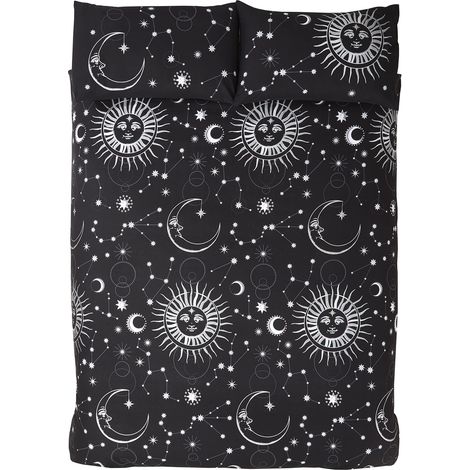 Rapport Home Set copripiumino per letto singolo, in policotone, motivo celestiale, colore: nero (1/4)
