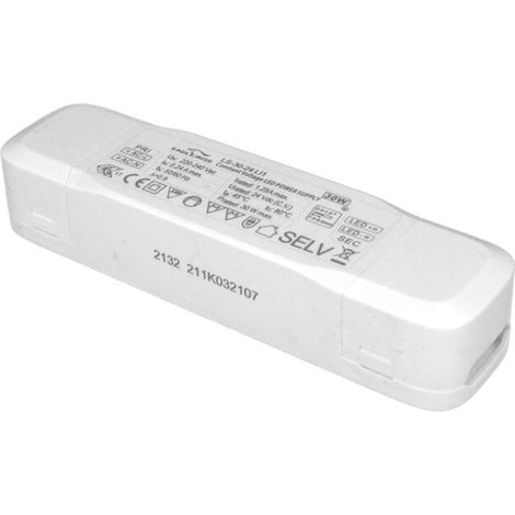 Alimentatore Trasformatore Lungo Sottile 24V 30W 1,25A Con Carcassa In Plastica Eaglerise LS-30-24 LI1 (1/3)