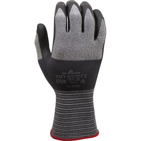 Showa 381 Guanto Da Lavoro Senza Cuciture Microfibre Nitrile Usi Generici 7/M