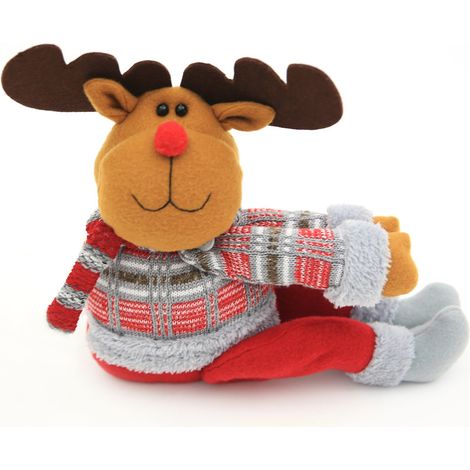 Lot de 2 attaches de rideaux de Noël avec boucles de fixation pour fenêtre Elk de Noël Décoration d'intérieur