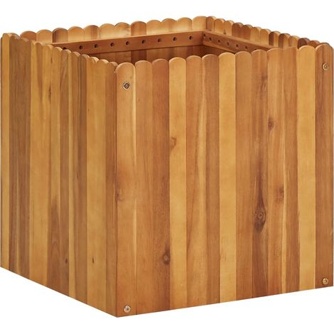 Jardinière Bois Acacia Massif 50 X 50 x 50 cm Très tendance. Jardin, Patio, Balcon (1/5)