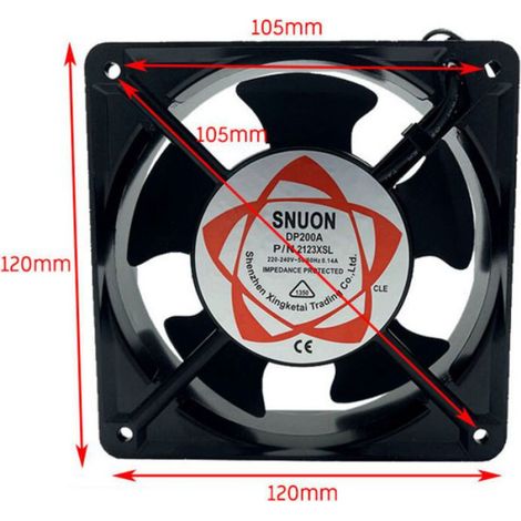 Ventilateur Axial - 120x120x38 mm - 220 V - 23 W - Pour Cheminées Encastrables Et Poêles - 1 Pièce (1/3)