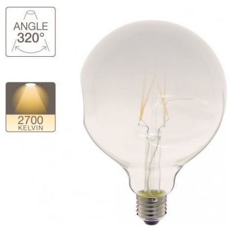 Xanlite - Bombilla LED Globo (G125) Bombilla de vidrio de leche irregular, base E27, 6W cons. (48W eq.), 600 lúmenes, luz blanca cálida Xanlite - RFDE400B125IRB (1/3)