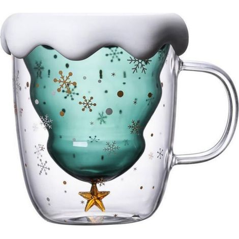 Jolie tasse de Noël, tasse à café, verre isotherme double paroi (pour femmes, hommes, enfants, employés et personnel) A (1/5)