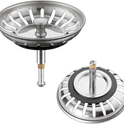 10 Pièces Bouchon Evier Cuisine INOX - Filtre Evier Universel (Dia: 79MM), Bonde Evier avec Fentes, Grille Evier Antiblocage, Panier pour Evier Vidange Rapide (1/5)