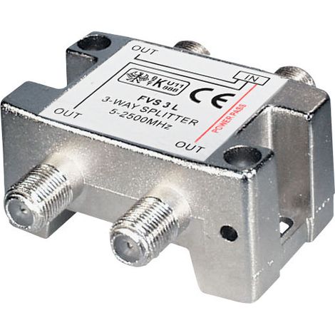 3-Wege-Splitter F-Buchsen-Splitter - 3x F-Buchse Gleichstrompass bei one port hohe Qualität
Baureihe 5-2500 mhz