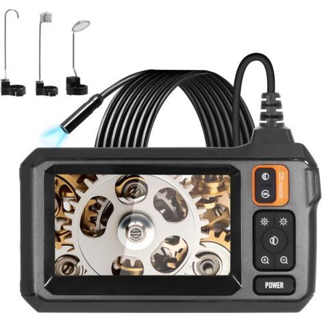 Industrial Endoscope Camera with -1M Flexible Cable, 1080P HD 8mm IP67 Waterproof Camera with 4.3\" IPS Screen, 8 LED Lights, No App Required