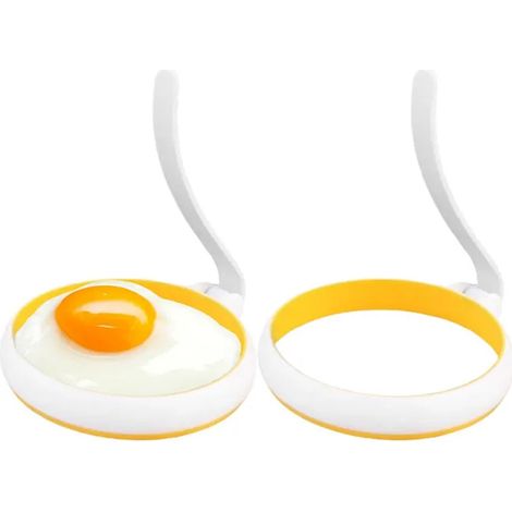 Lot de 2 moules ronds à œufs, anneaux de cuisson pour œufs, crêpes et burgers, ustensiles de cuisine pour petit déjeuner et barbecue (1/5)