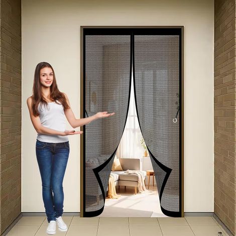 Rideau Moustiquaire Porte 86 x 180 cm Anti-Moustiques, Anti-Insectes (1/5)