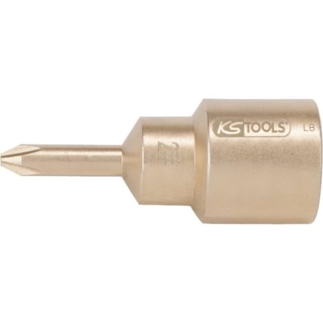 Douille tournevis 1/2" PH2, 60mm - Alliage en Aluminium Bronze - Antidéflagrant