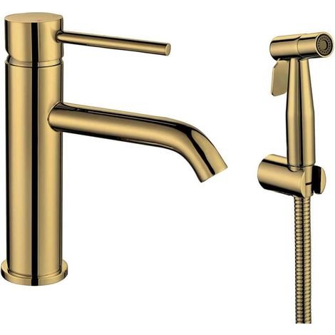 Sapho Rhapsody - Miscelatore da lavabo con doccetta bidet, oro opaco 1209-09GB (1/4)