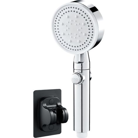 Pomme De Douche - 5 Modes Jet - Effet Pluie Puissant - Compatible Basse Pression - 152 Cm Flexible - Noir Mat (1/5)
