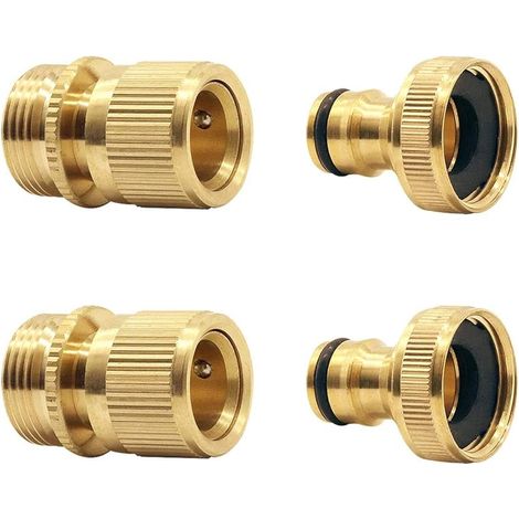 Tuyau d'arrosage raccord Rapide Extensible Tuyau d'arrosage Male A Femelle Adaptateur Connecteur pour Robinet et Jet (2SETS)