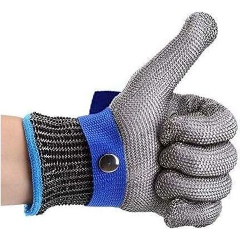 Gants Résistants Aux Coupures En Acier Inoxydable Gant De Travail De Sécurité Niveau 5 Protection (XL) (1/5)