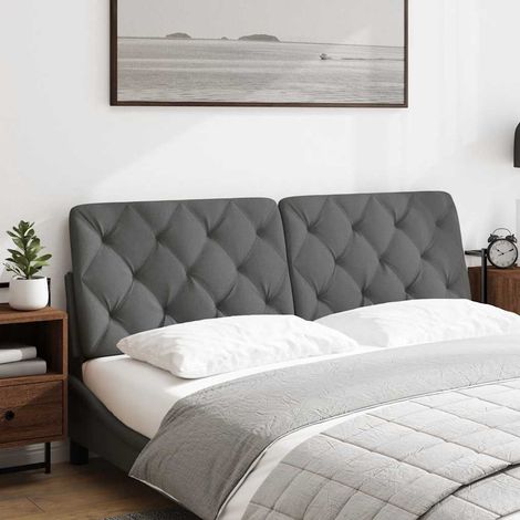Coussin de tête de lit gris foncé 160 cm tissu (1/5)