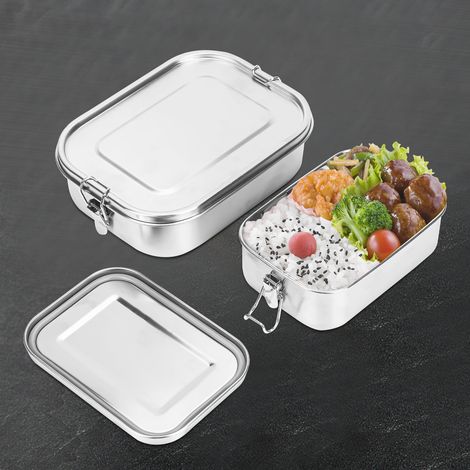 TolleTour Contenitore per il pranzo in acciaio inossidabile da 800 ml + 1200 ml, senza BPA, robusto e riutilizzabile