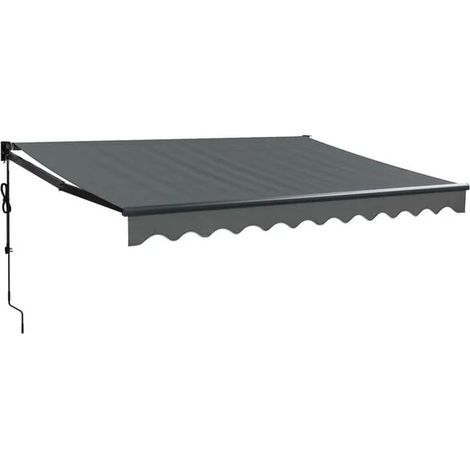 Store banne rétractable automatique, gris anthracite, 3 x 2,5 mètres