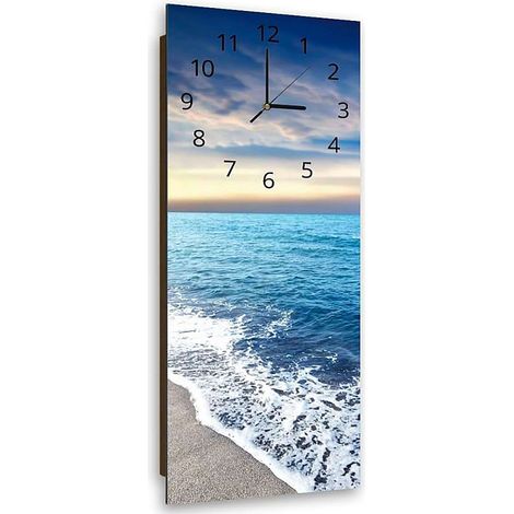 Horloge Murale Paysage Marin pour Ambiance Bord de Mer - 30 x 90 cm