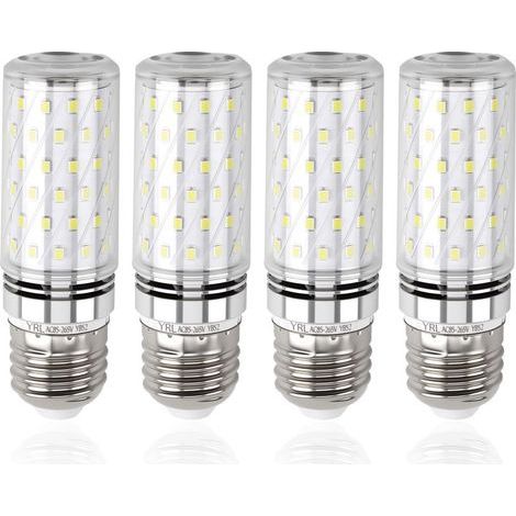 Ampoule LED E27 Blanc Froid 6000K 1600LM, 16W Ampoules LED Équivalent 100-120W Lampe Halogène Lampe Gros Culot à vis E27 Maïs LED Lumiere 360° pour Lustre AC 220-240V Non Dimmable, Lot de 4 (1/5)