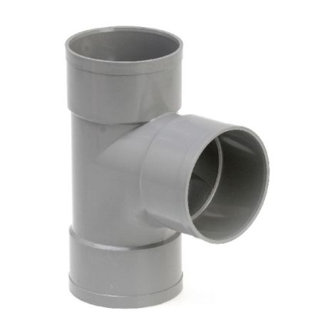 Girpi - Té femelle femelle PVC gris Ø140mm 87°30 - XTS7FF