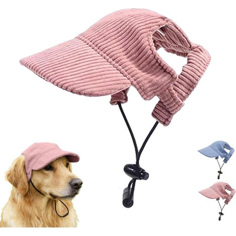 Cappellino da baseball per cani - Cappello da sole per animali domestici - Con aperture per le orecchie - Regolabile - Cappellino da baseball per cani - Tesa larga - Protezione UV (1/5)