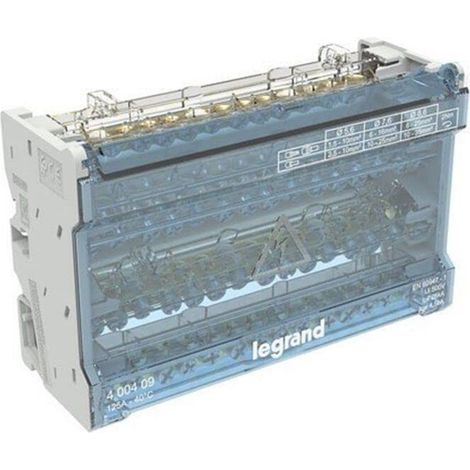 LEGRAND 400409  Répartiteur modulaire jeu de barres étagé 4P 125A 14 sorties 8 modules