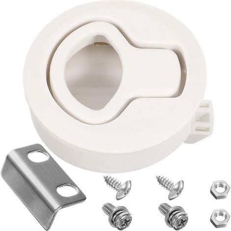 Bootsriegel, Marineriegel, selbstschließender Riegel, Möbelgriff, runder selbstschließender Riegel – 6,5 x 6 cm – Weiß (1/4)