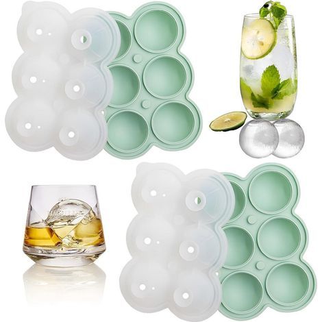 2er-Pack Eiswürfelform Silikon, 4,5cm runde Eiswürfel, BPA-frei, wiederverwendbar (1/5)